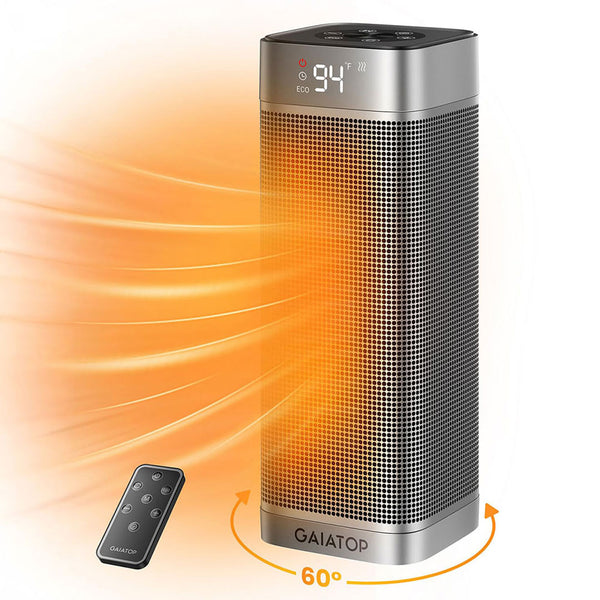 Gaiatop Portable Tower Heater with 60° Oscillation, 5 Modes, and 2s Fast Heating SH-01