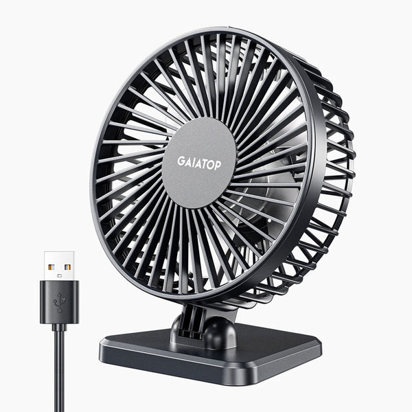 Gaiatop USB Powered Desk Fan 3-Speed Adjustable Quiet Small Fan for Home and Office TF-30